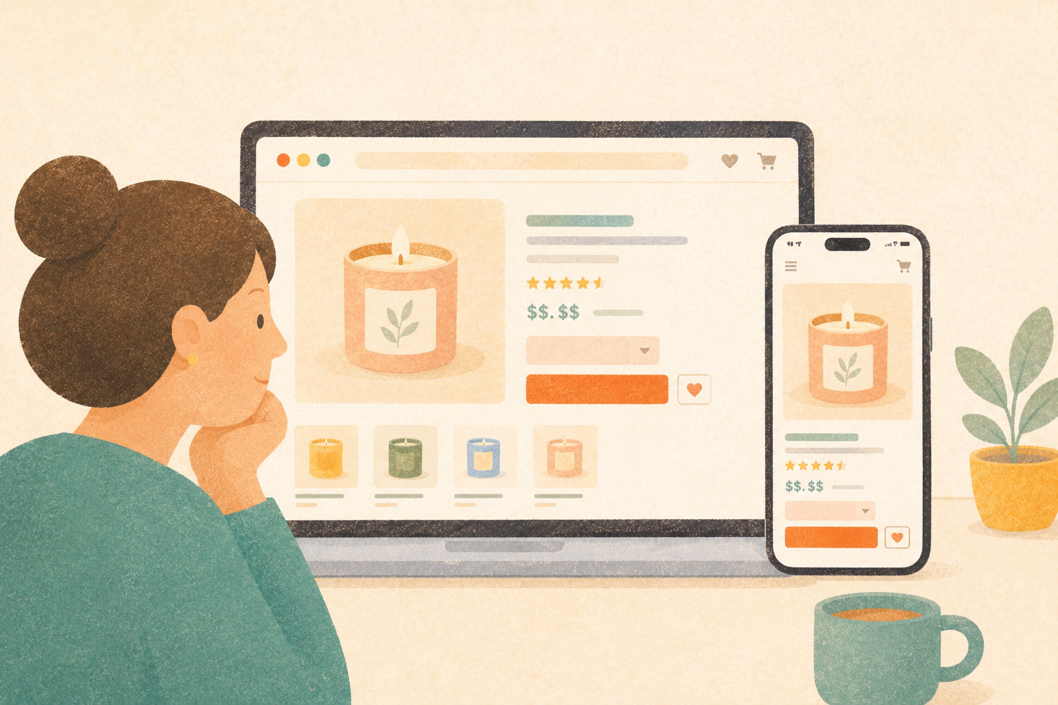 Mobile Etsy listing preview with product photo and title visibility